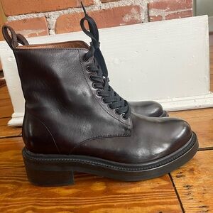 Frye Dark Brown Leather Ankle Boots- Made in Italy